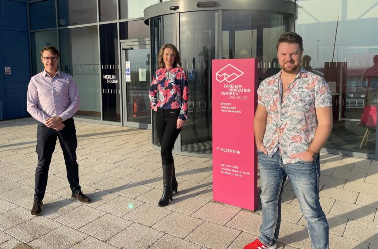 People outside Fareham Innovation Centre